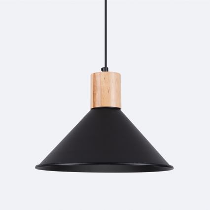 Candeeiro suspenso JAGA 1xE27/15W/230V diâmetro 30 cm preto