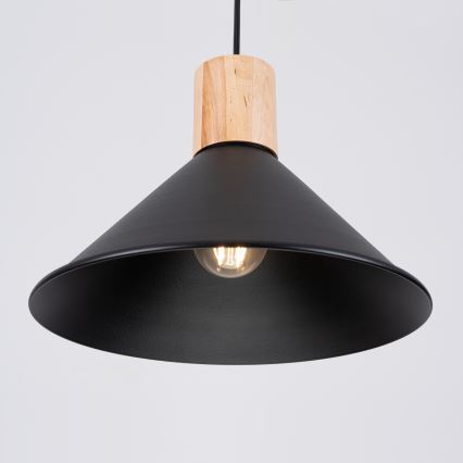 Candeeiro suspenso JAGA 1xE27/15W/230V diâmetro 30 cm preto