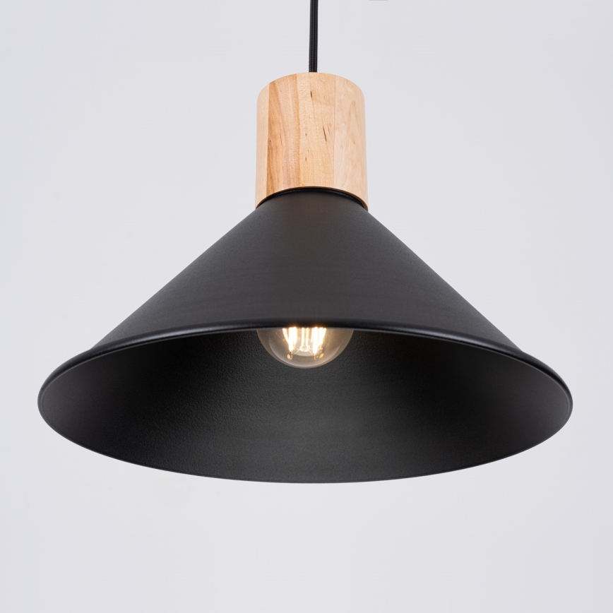 Candeeiro suspenso JAGA 1xE27/15W/230V diâmetro 30 cm preto