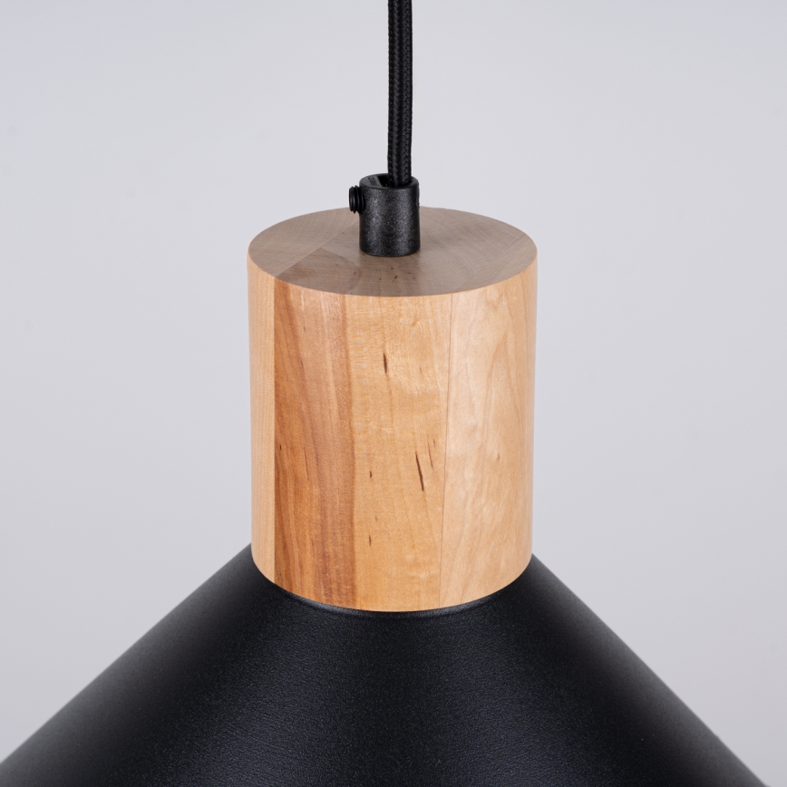 Candeeiro suspenso JAGA 1xE27/15W/230V diâmetro 30 cm preto