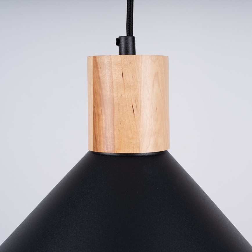 Candeeiro suspenso JAGA 1xE27/15W/230V diâmetro 30 cm preto