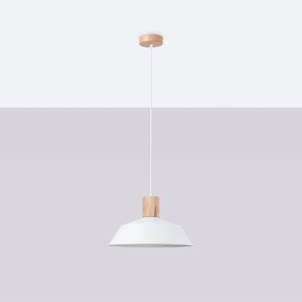 Candeeiro suspenso FANO 1xE27/15W/230V diâmetro 34 cm branco