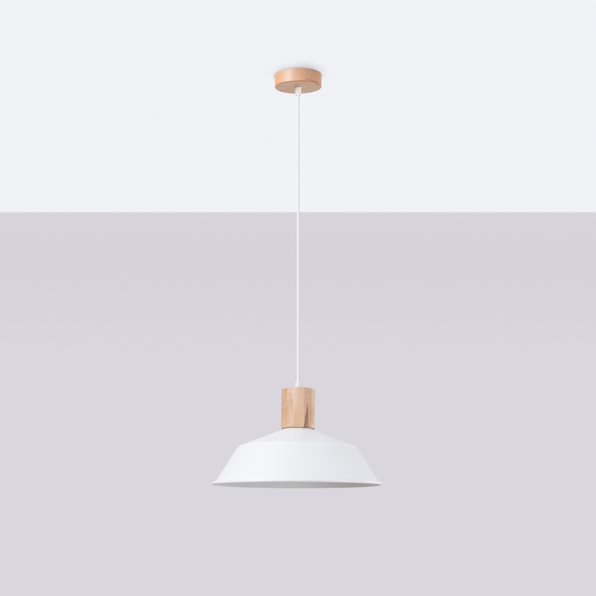 Candeeiro suspenso FANO 1xE27/15W/230V diâmetro 34 cm branco