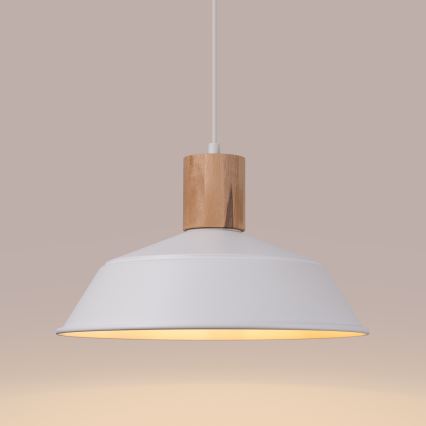 Candeeiro suspenso FANO 1xE27/15W/230V diâmetro 34 cm branco