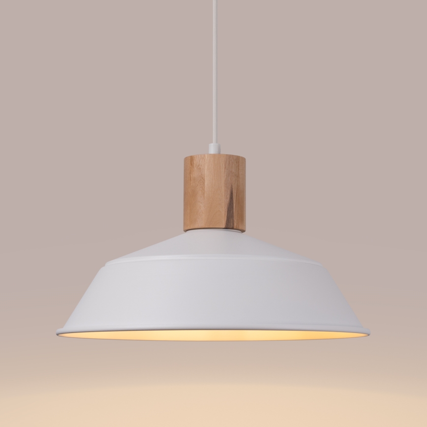 Candeeiro suspenso FANO 1xE27/15W/230V diâmetro 34 cm branco
