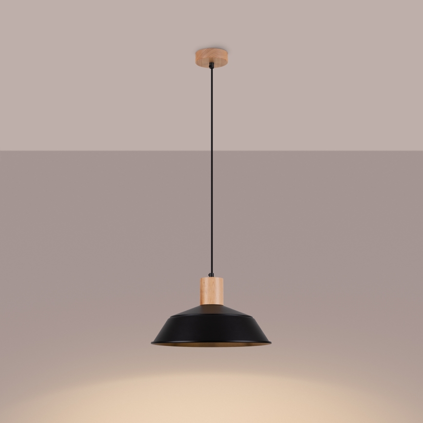 Candeeiro suspenso FANO 1xE27/15W/230V diâmetro 34 cm preto