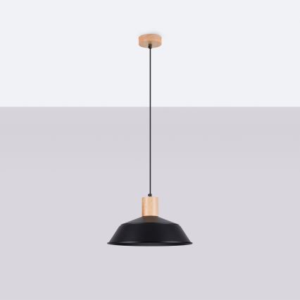 Candeeiro suspenso FANO 1xE27/15W/230V diâmetro 34 cm preto