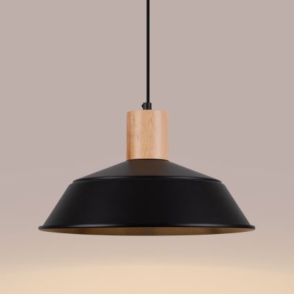 Candeeiro suspenso FANO 1xE27/15W/230V diâmetro 34 cm preto