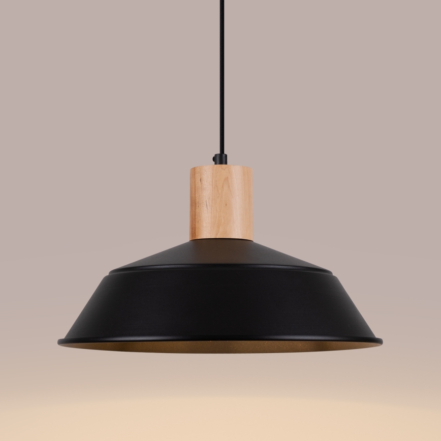 Candeeiro suspenso FANO 1xE27/15W/230V diâmetro 34 cm preto