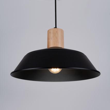 Candeeiro suspenso FANO 1xE27/15W/230V diâmetro 34 cm preto
