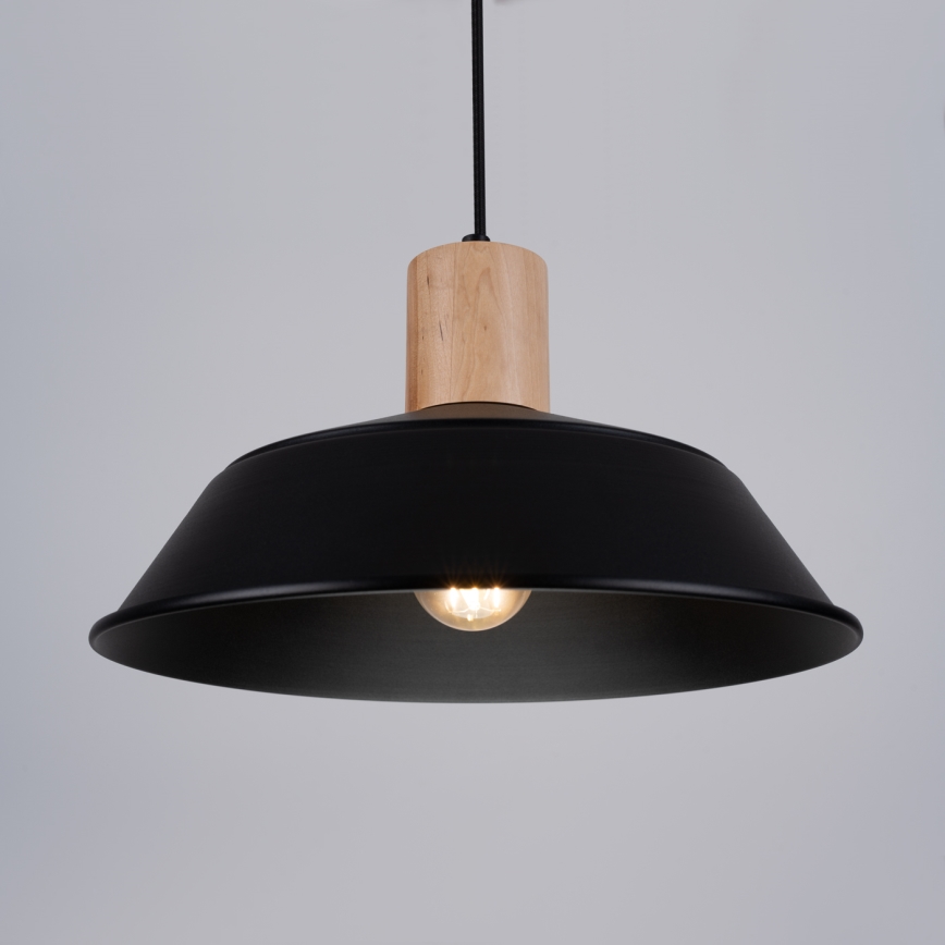 Candeeiro suspenso FANO 1xE27/15W/230V diâmetro 34 cm preto