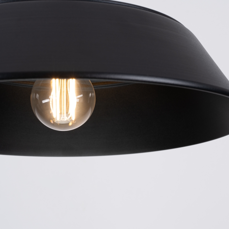Candeeiro suspenso FANO 1xE27/15W/230V diâmetro 34 cm preto
