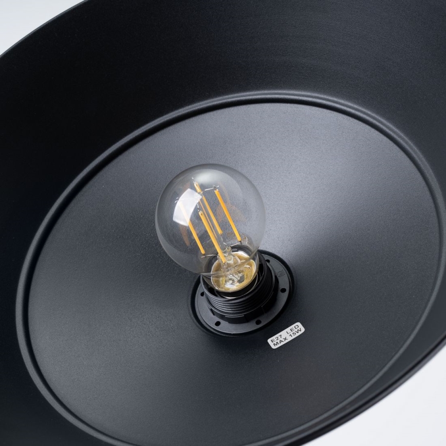 Candeeiro suspenso FANO 1xE27/15W/230V diâmetro 34 cm preto