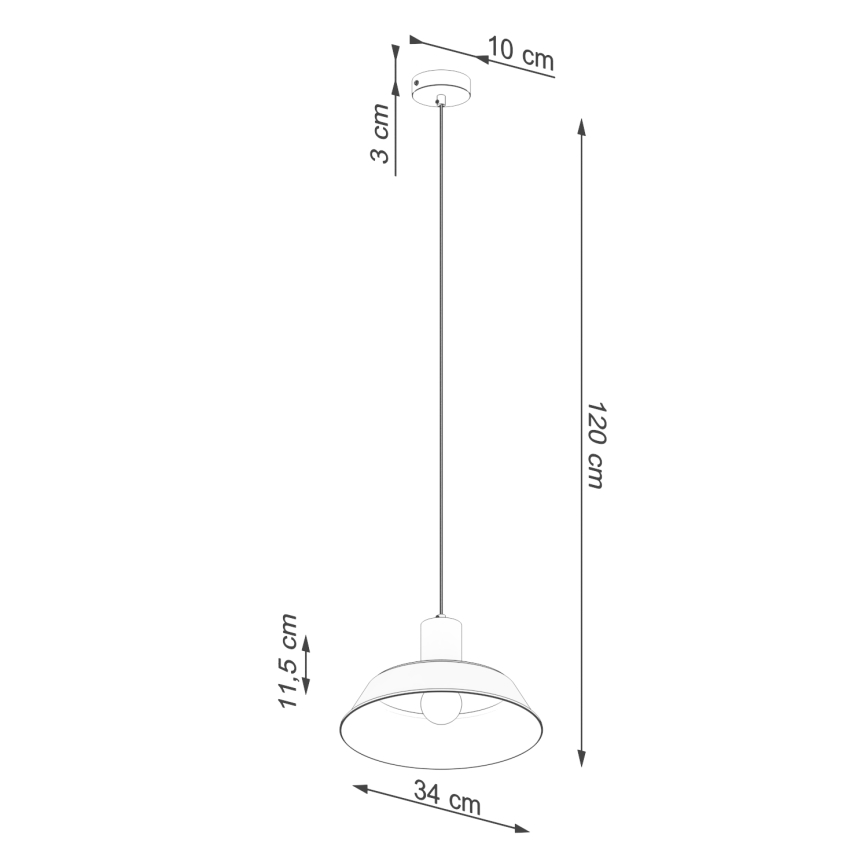 Candeeiro suspenso FANO 1xE27/15W/230V diâmetro 34 cm preto