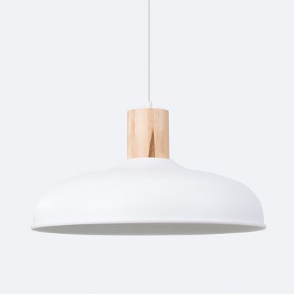 Candeeiro suspenso INDY 1xE27/15W/230V diâmetro 38 cm branco