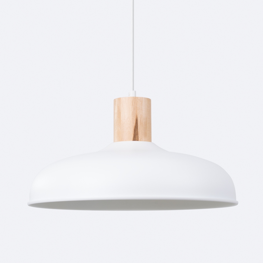 Candeeiro suspenso INDY 1xE27/15W/230V diâmetro 38 cm branco