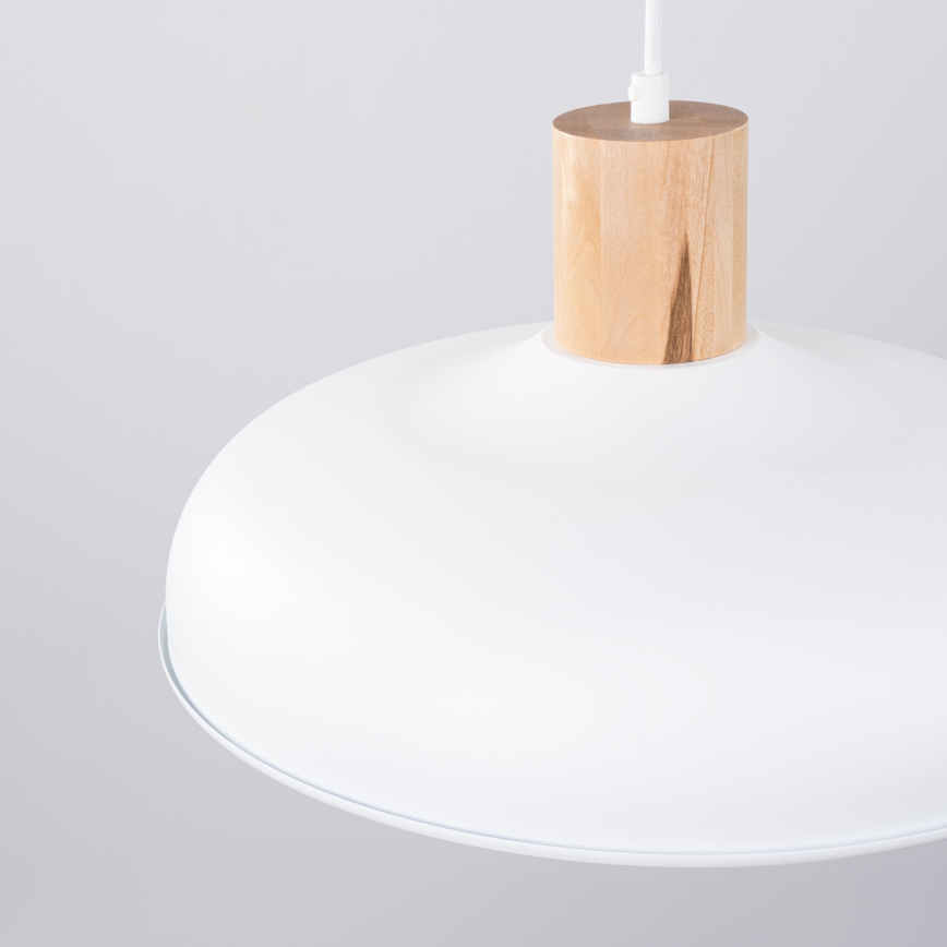 Candeeiro suspenso INDY 1xE27/15W/230V diâmetro 38 cm branco