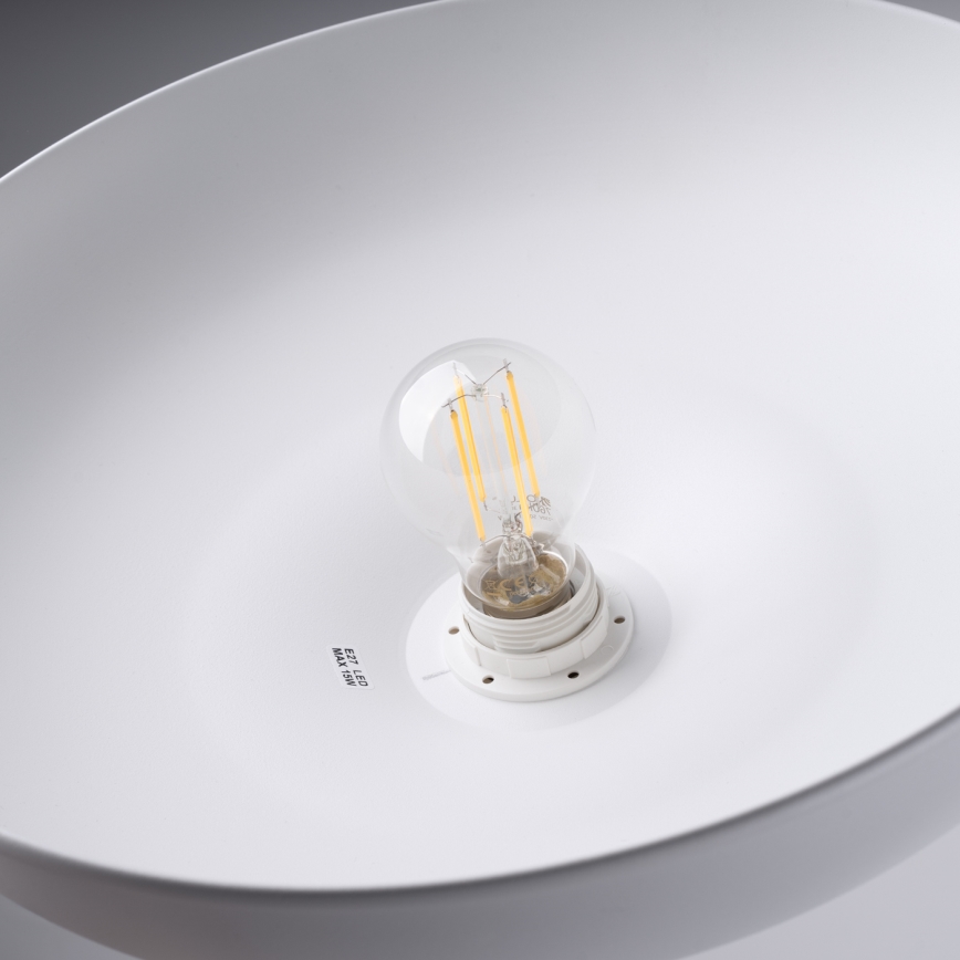Candeeiro suspenso INDY 1xE27/15W/230V diâmetro 38 cm branco