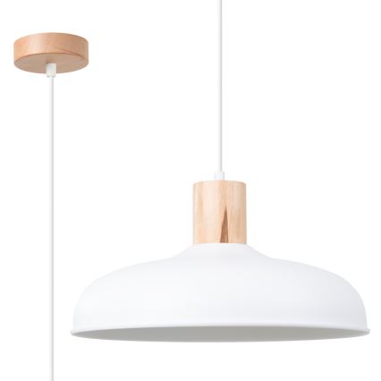 Candeeiro suspenso INDY 1xE27/15W/230V diâmetro 38 cm branco