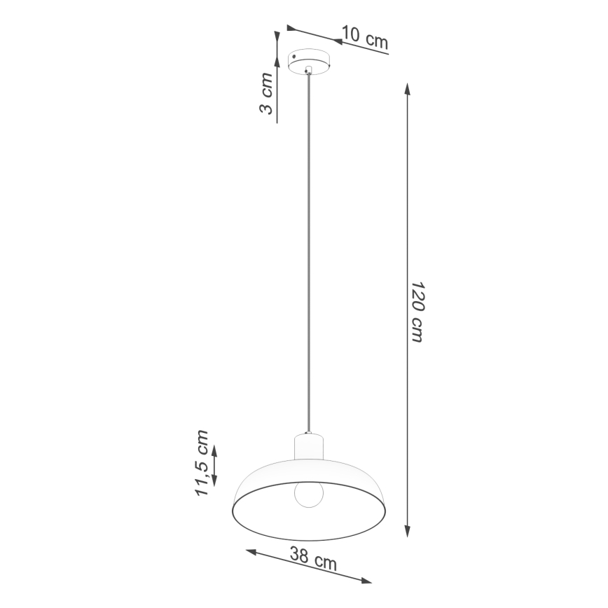 Candeeiro suspenso INDY 1xE27/15W/230V diâmetro 38 cm branco