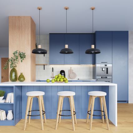Candeeiro suspenso INDY 1xE27/15W/230V diâmetro 38 cm preto