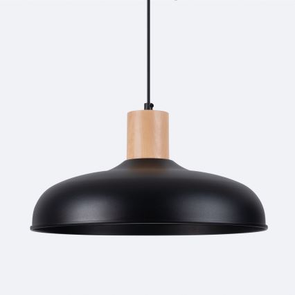 Candeeiro suspenso INDY 1xE27/15W/230V diâmetro 38 cm preto