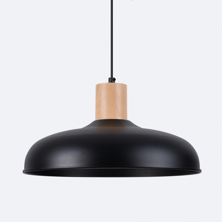 Candeeiro suspenso INDY 1xE27/15W/230V diâmetro 38 cm preto