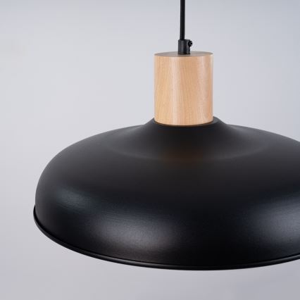 Candeeiro suspenso INDY 1xE27/15W/230V diâmetro 38 cm preto
