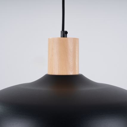 Candeeiro suspenso INDY 1xE27/15W/230V diâmetro 38 cm preto