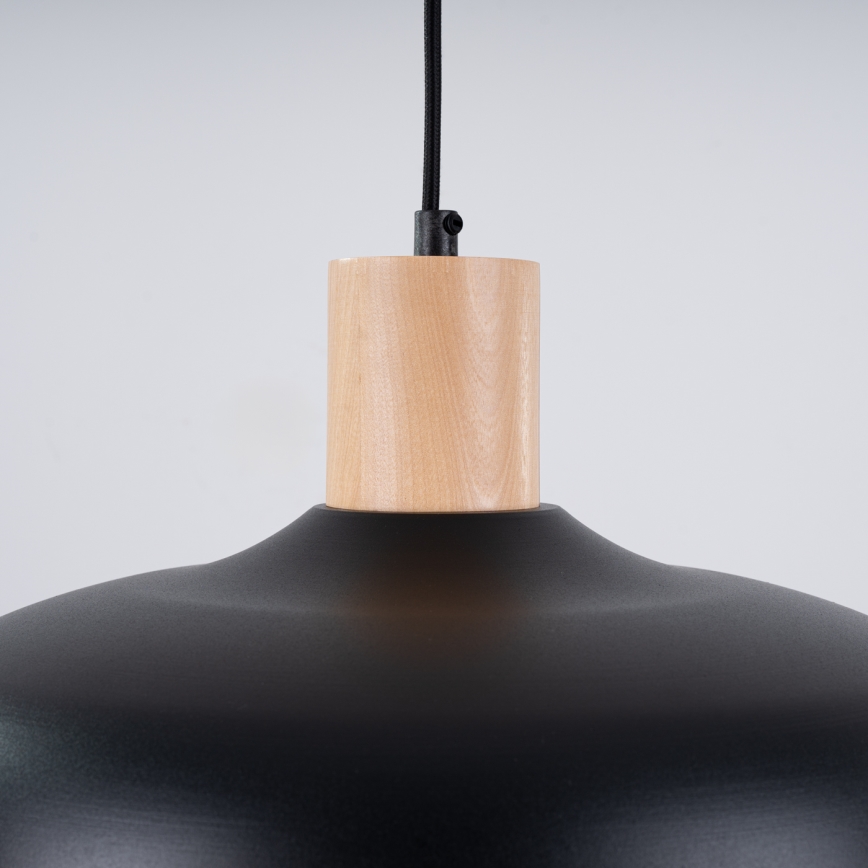 Candeeiro suspenso INDY 1xE27/15W/230V diâmetro 38 cm preto
