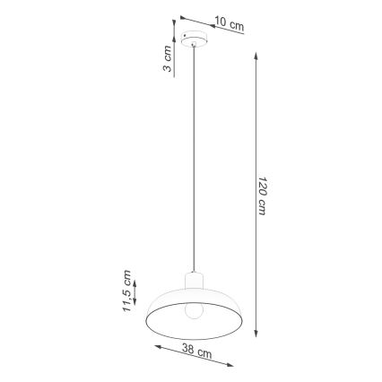 Candeeiro suspenso INDY 1xE27/15W/230V diâmetro 38 cm preto