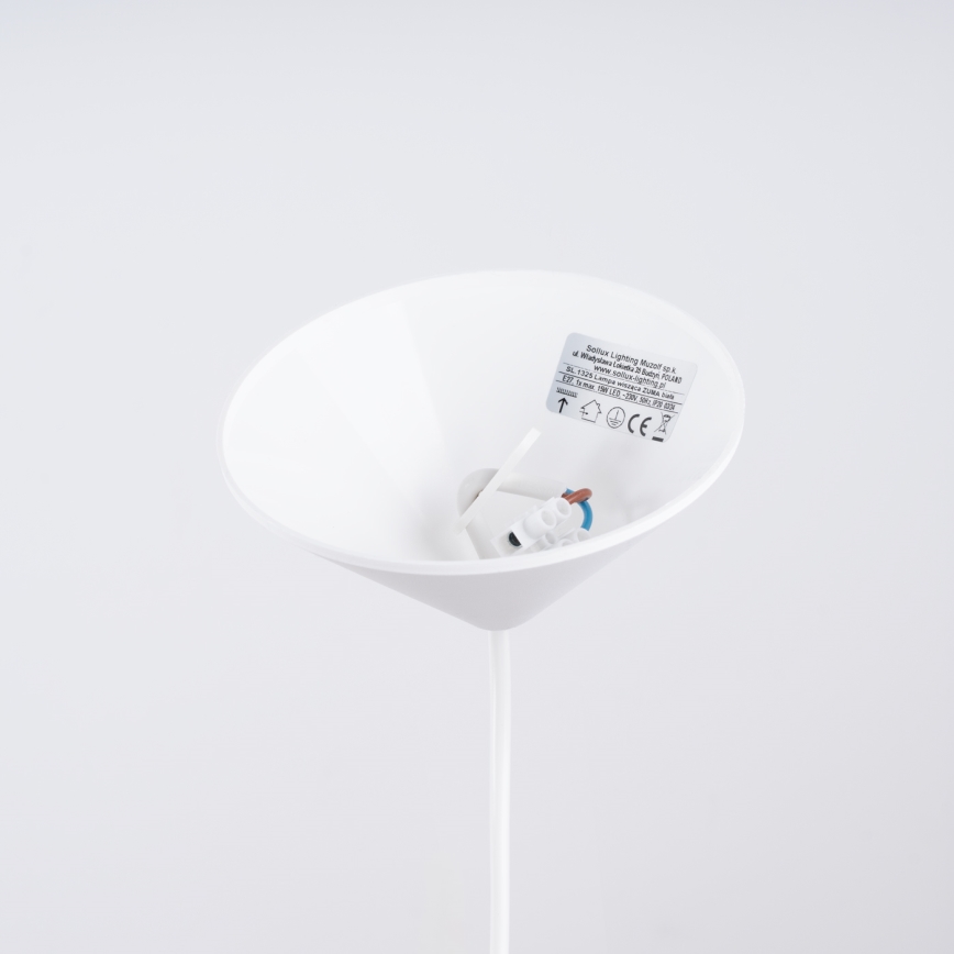 Candeeiro suspenso ZUMA 1xE27/15W/230V diâmetro 30 cm branco