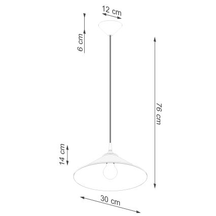 Candeeiro suspenso ZUMA 1xE27/15W/230V diâmetro 30 cm branco