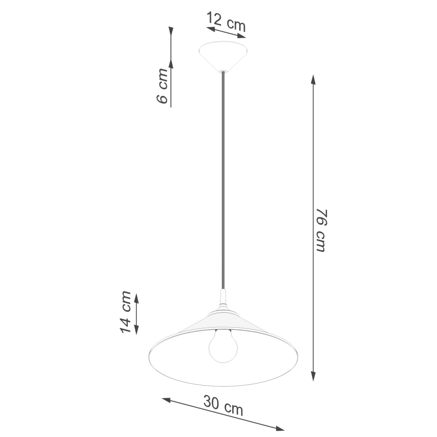 Candeeiro suspenso ZUMA 1xE27/15W/230V diâmetro 30 cm branco