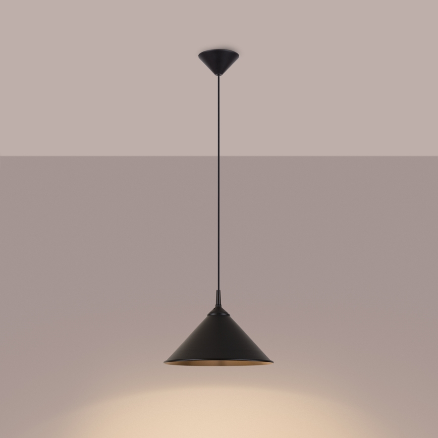 Candeeiro suspenso ZUMA 1xE27/15W/230V diâmetro 30 cm preto