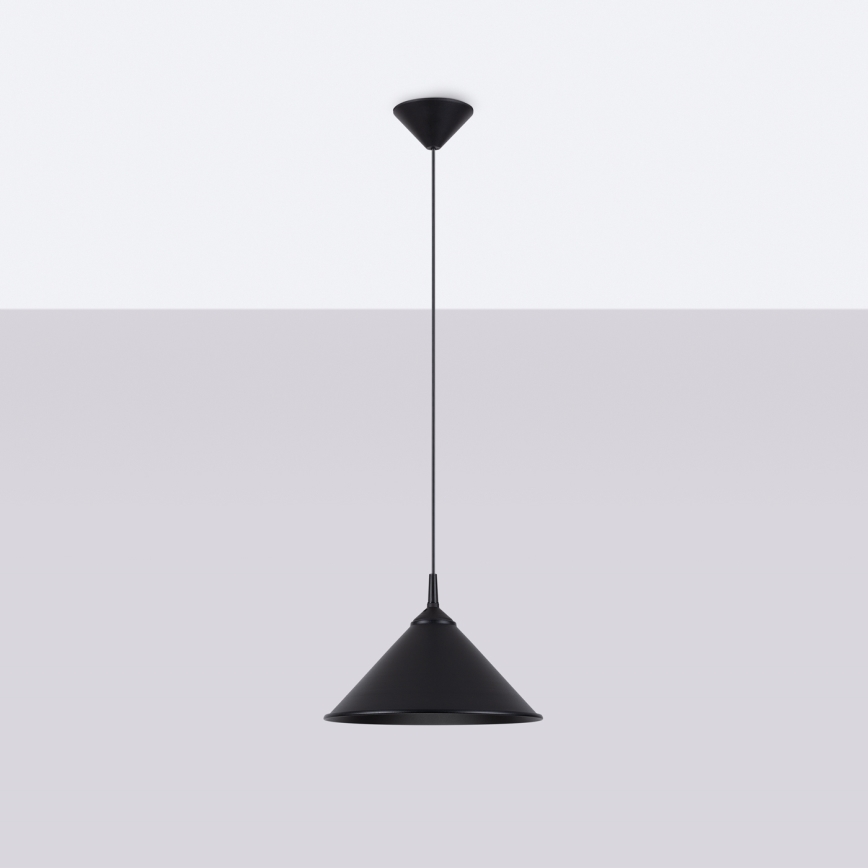 Candeeiro suspenso ZUMA 1xE27/15W/230V diâmetro 30 cm preto