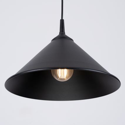 Candeeiro suspenso ZUMA 1xE27/15W/230V diâmetro 30 cm preto