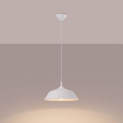 Candeeiro suspenso FRIKA 1xE27/15W/230V diâmetro 34 cm branco