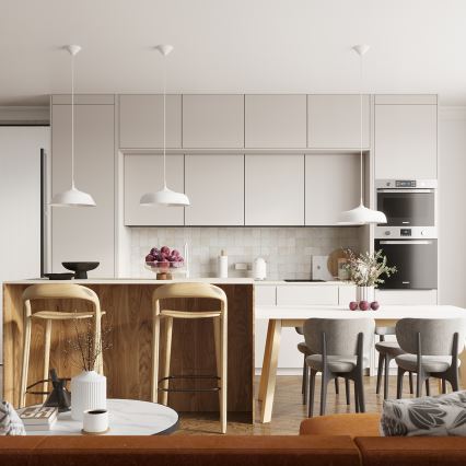 Candeeiro suspenso FRIKA 1xE27/15W/230V diâmetro 34 cm branco