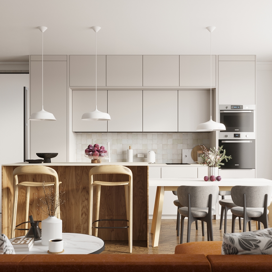Candeeiro suspenso FRIKA 1xE27/15W/230V diâmetro 34 cm branco