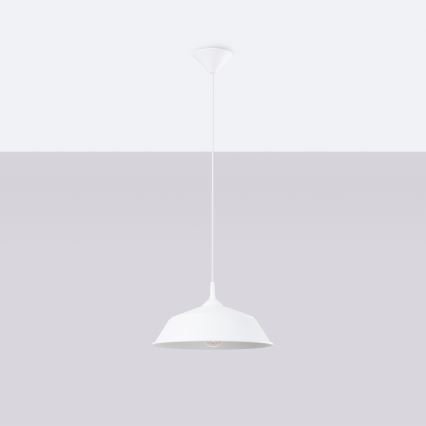 Candeeiro suspenso FRIKA 1xE27/15W/230V diâmetro 34 cm branco