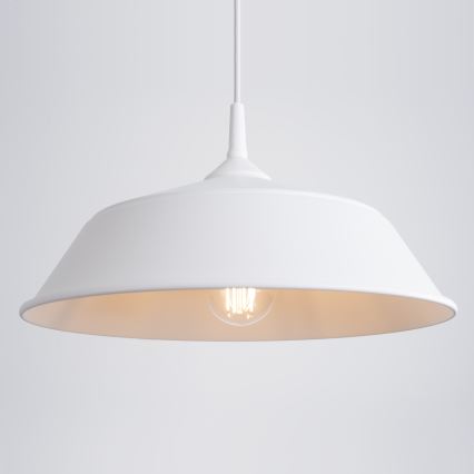 Candeeiro suspenso FRIKA 1xE27/15W/230V diâmetro 34 cm branco