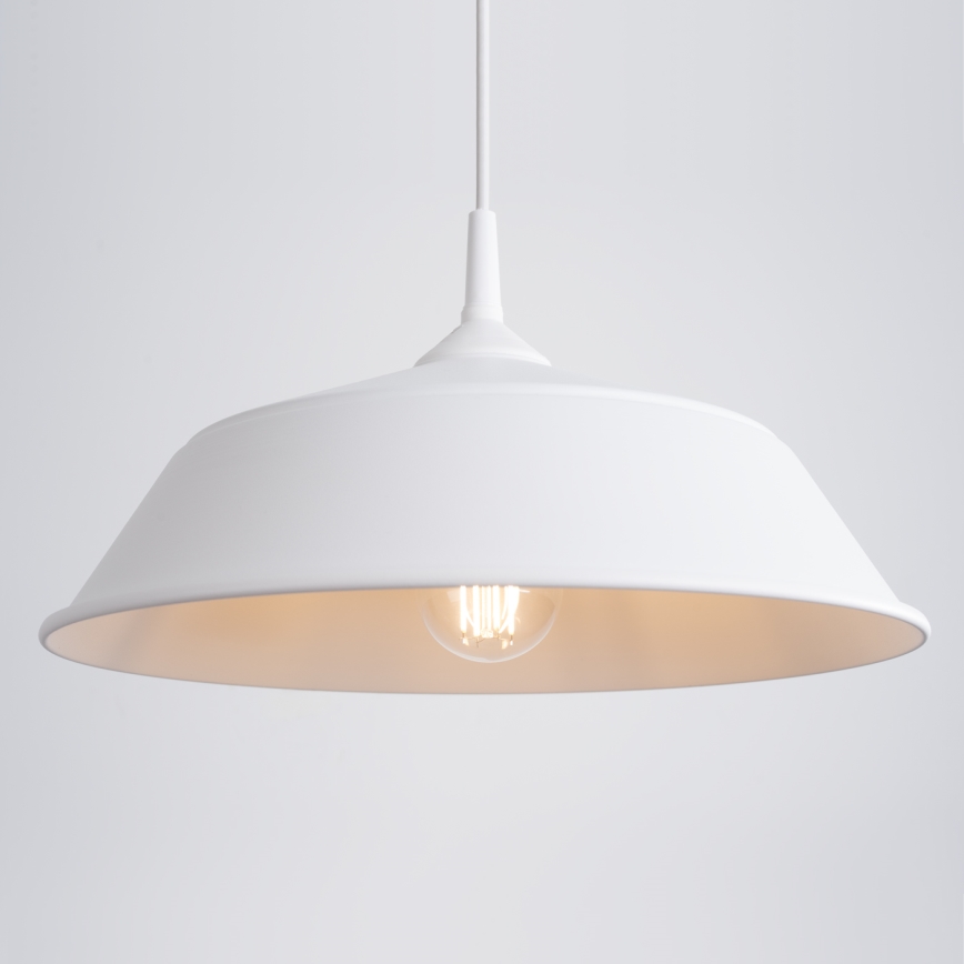 Candeeiro suspenso FRIKA 1xE27/15W/230V diâmetro 34 cm branco