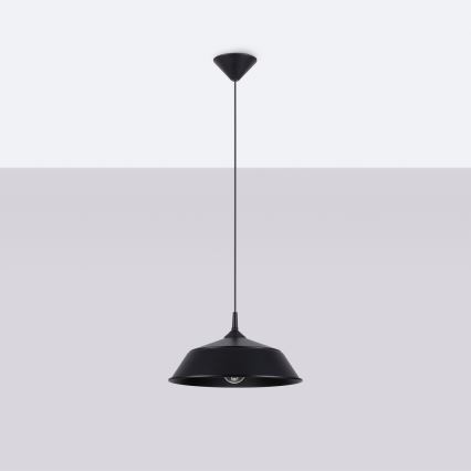 Candeeiro suspenso FRIKA 1xE27/15W/230V diâmetro 34 cm preto