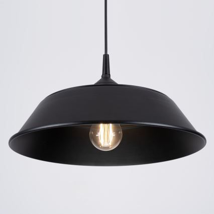Candeeiro suspenso FRIKA 1xE27/15W/230V diâmetro 34 cm preto