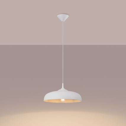 Candeeiro suspenso GINA 1xE27/15W/230V diâmetro 38 cm branco