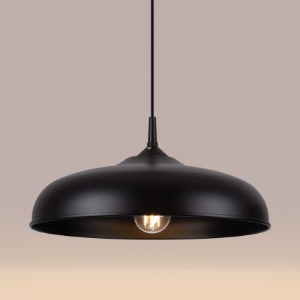 Candeeiro suspenso GINA 1xE27/15W/230V diâmetro 38 cm preto