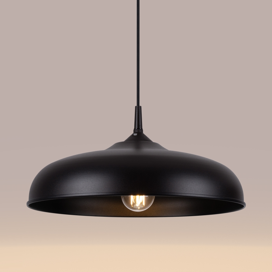 Candeeiro suspenso GINA 1xE27/15W/230V diâmetro 38 cm preto