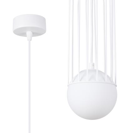 Candeeiro suspenso BRINA 1xG9/8W/230V branco