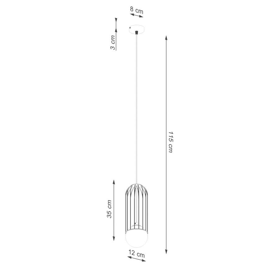 Candeeiro suspenso BRINA 1xG9/8W/230V branco